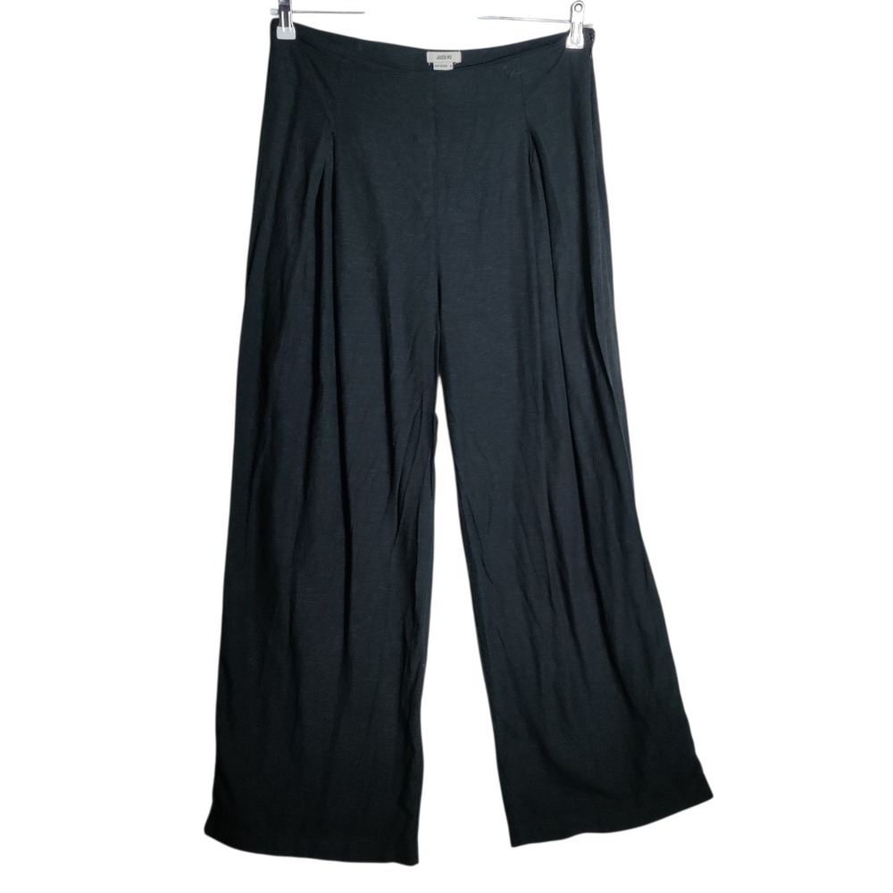 Jason Wu Black Wide Leg Rayon Linen Blend Trousers Size 10 WA50635-001-6PA